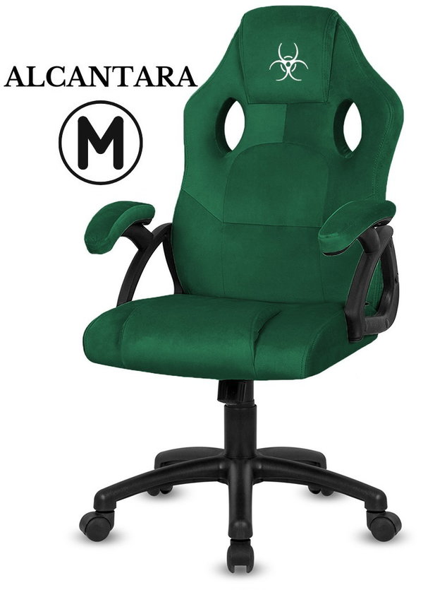 Fotel obrotowy do biurka CARRERA M ALCANTARA DARK GREEN